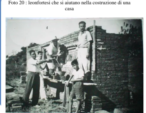 Foto 20 : leonfortesi che si aiutano nella costruzione di una  casa 