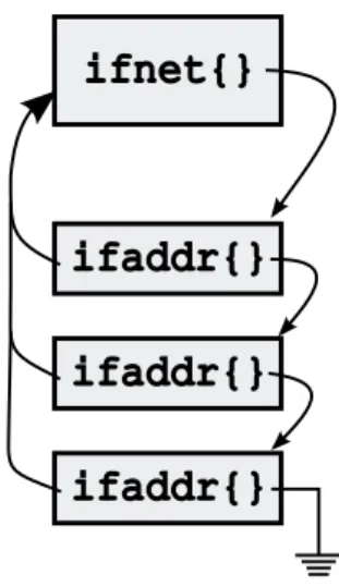Figure 2.2: ifnet and ifaddr data structures.