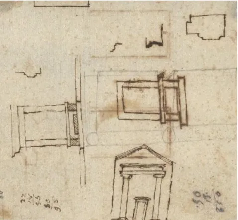 Fig. 25) Giacomo Sardini, Schizzi di architetture, Collezione Sardini- Sardini-Martinelli, Milano.