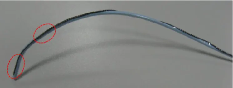 Figure  2.5.  Sensorized  5F  catheter  (modified  angiographic  Cobra  catheter  from  Cordis ® )