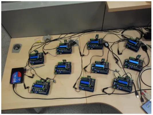 Figure 6.2. Set of 10 FLEX boards employed to analyse the WBuST performance.