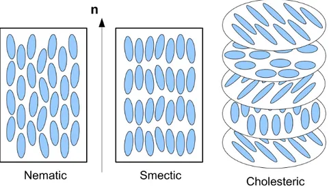 Figure 1.14: Side-chain LCPs organized in different mesophases.