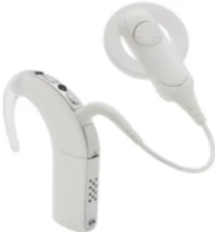 Figure 7: External component, for adults, of the cochlear implant.