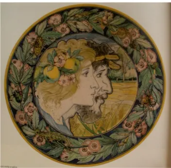 Fig. 3.12. L’Arte della Ceramica, Piatto con ninfa e satiro. 1896-98 ca, collezione privata