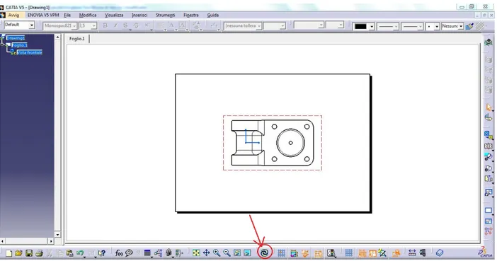 Figura 5.5.: Pulsante Aggiorna sul menu di CATIA®