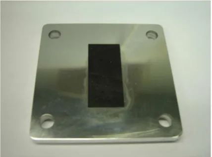 Fig. 3-1 X-band sample holder and sample ready to be measured 