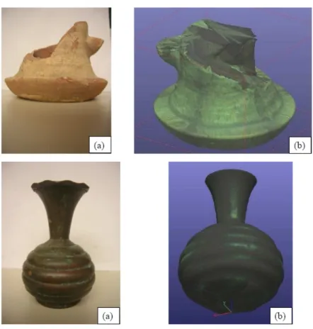 Figure 2.4: Digital acquisition of cultural heritage objects. (a) photograph of the object (b) colour acquisition mapping.