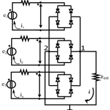Fig. 11. Circuital representation of generator and its rectiﬁer.