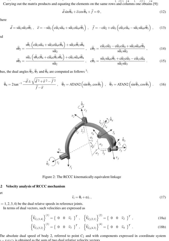 Figure 2: The RCCC kinematically equivalent linkage