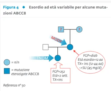 figura 4  esordio ad età variabile per alcune muta- muta-zioni abcc8
