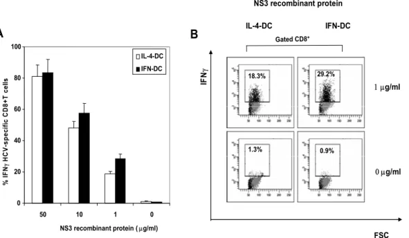 Figure 3. Cross-presentation of the whole NS3 protein to the specific CD8 +  T cell  clone (clone NS3-1)