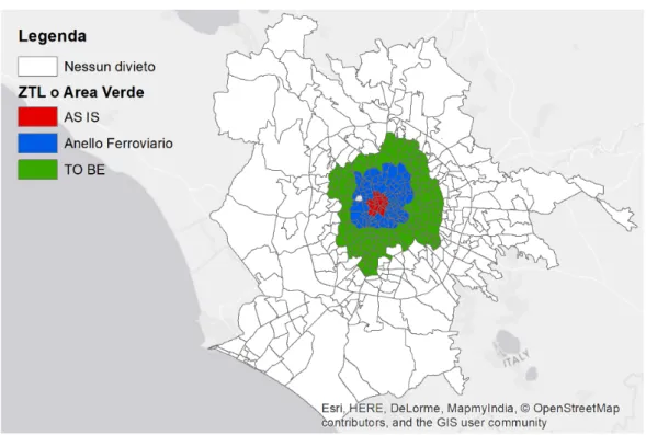 Figura 7 - Cartografia degli interventi di regolazione del traffico veicolare. 