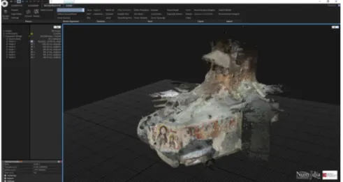 Fig. 3. View of Reality Capture screenshot, with the dense point cloud of the main hall of the Catacombs of San Senatore