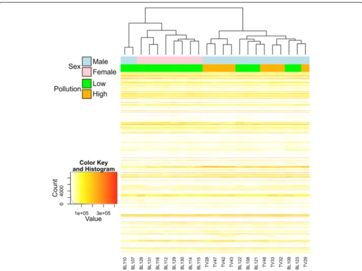 Figure 3 Pearson-correlation based heatmap using the 2,000 genes with higher expression and variability across samples