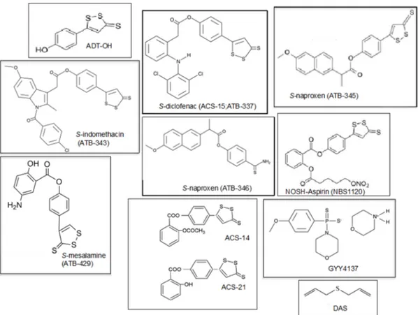 Figure 4. Molecular structures of slow H 2 S-releasing agents with potential anti-inflammatory  properties for the treatment of arthritis