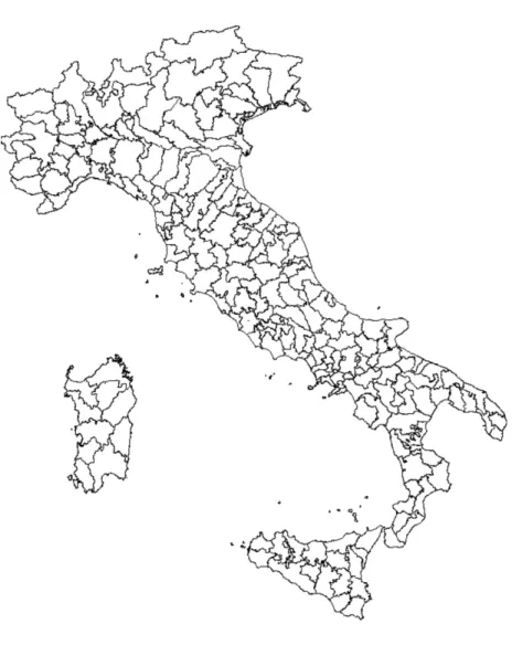 Figura 2. Frontiere delle Diocesi italiane al 2009*