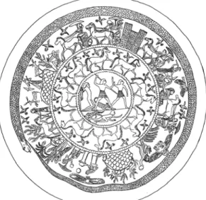 Fig. 3 – palestrina, tomba Bernardini, patera (foto). Fig. 4 – palestrina, tomba Bernardini, patera (disegno).