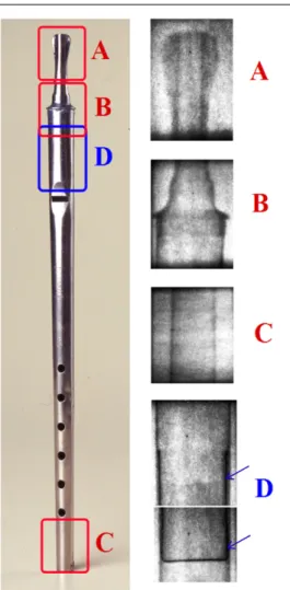 Figure 1. Flute studied via neutron diffraction, neutron resonance capture analysis and neutron radiography