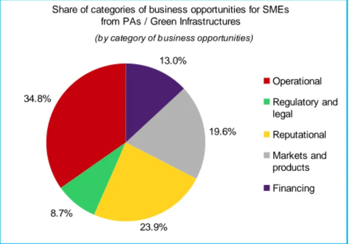 Figure 5: Business opportunities for SMEs localised within PAs, per relevant industry 