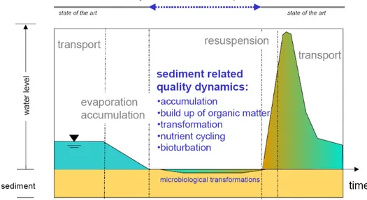 Figure 1.2. Conceptual flush response in temporary rivers (modified from  TempQsim-Consortium, 2006)