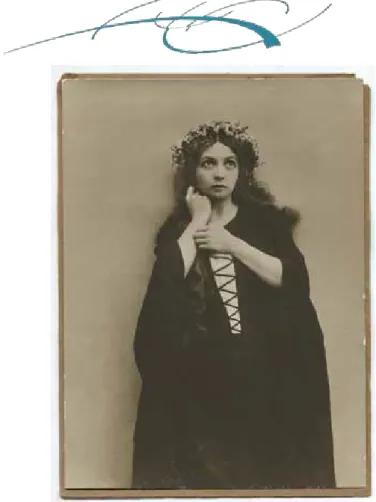 Fig. 1 Vera Komissarzhevskata in the role of Ophelia in Hamlet  by W. Shakespeare. 1899