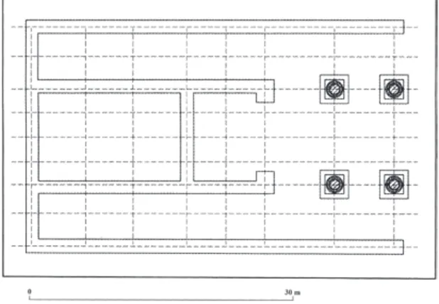 Fig. 2a. Plan of Tempio I, 570 B.C. (= Bonghi Jovino and  Bagnasco Gianni p. 51).