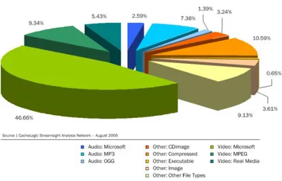 Figure 1.2. Percentage of P2P traffic per type of file