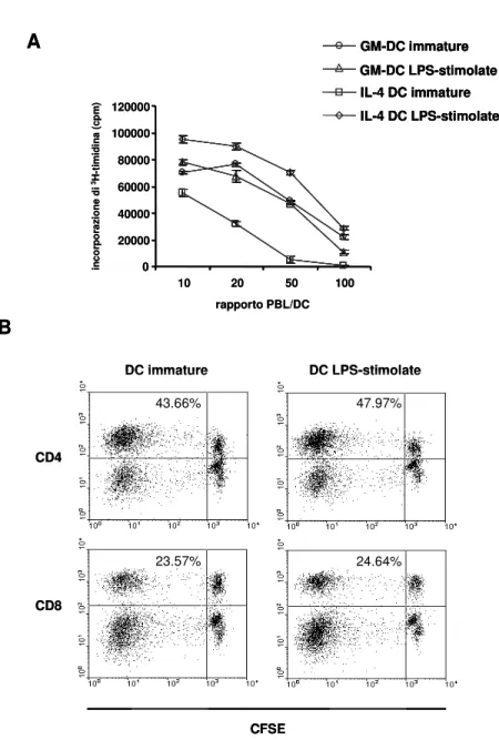Figura  7: Induzione  dell’espansione  di  linfociti  allogenici  da  parte  delle  GM-DC