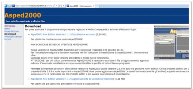 Figura 5: Pagina download del sito www.medicocompetente.it