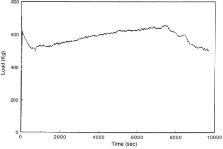 Fig.  3.1 –  Risultati del rilassamento delle tensio ni di  un pr ovino in 347  (T =650°C)  