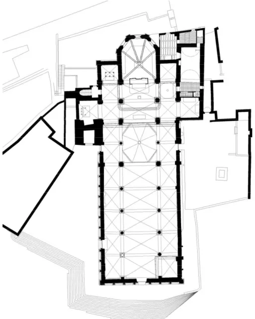 Fig. 21.  Impianto attuale del Duomo di Massa Marittima.
