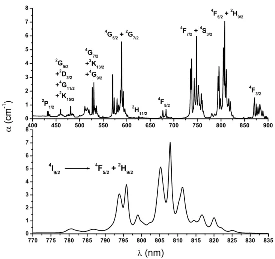 Figure 6.1: Nd:GAGG, RT absorption - Room temperature absorption spectrum of Nd:GAGG crystal