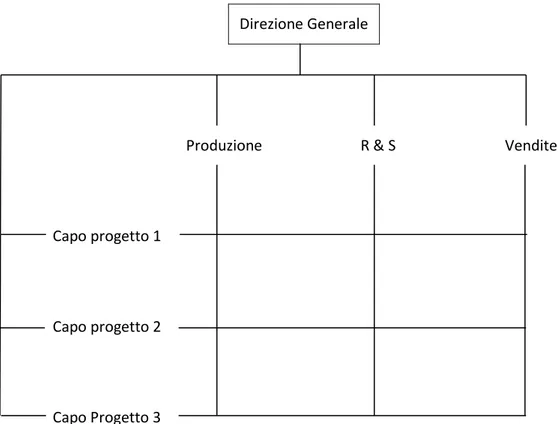 Figura 3 - Struttura organizzativa funzionale con organi di integrazione tecnica 