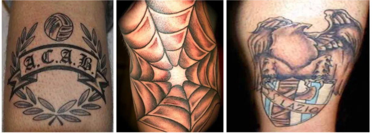 Figura 10-11-12: esempi tatuaggi ultras e skinhead 