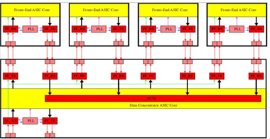 Fig. 14. “Ring” architecture of a control and readout system based on FF-LYNX  protocol and interfaces (redundant connections to prevent effects of single 