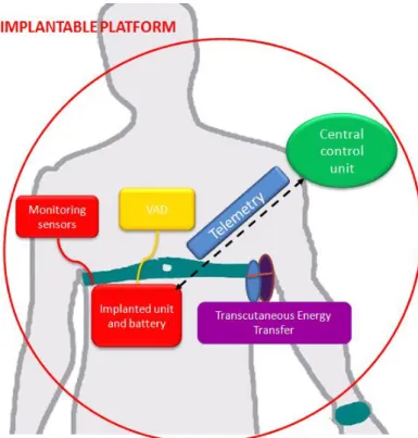 Figure 1 – Overview of the implantable platform within the SensorART system. 