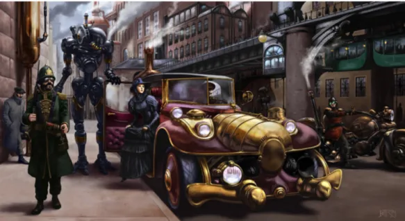 Illustrazione 1: Metropoli steampunk