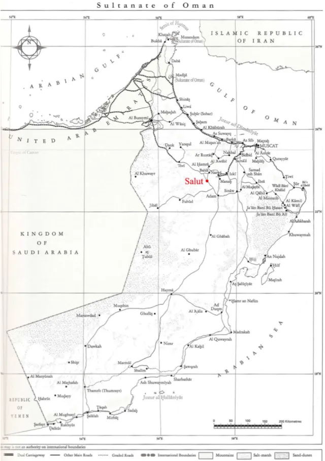 Fig. 3 - La posizione di Salut nel Sultanato dell’Oman. 