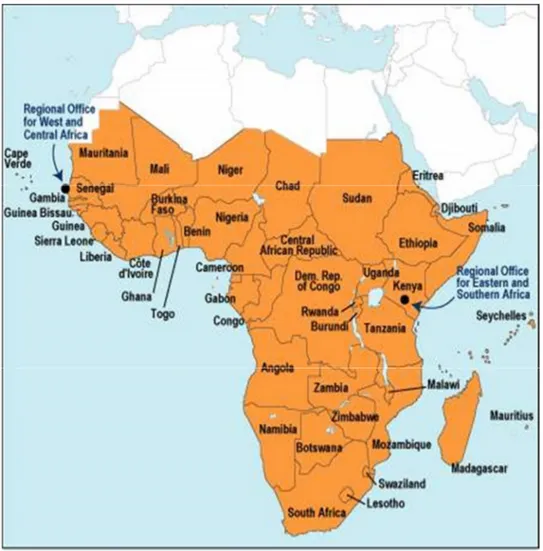 Figura 1: Africa subsahariana, mappa politica (Fonte: www.worldmap.com)