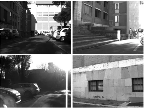 Figure 6.3: Some example images from the video sequence recorded dur- dur-ing experiment in the parkdur-ing lot.