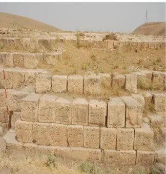 Fig. 7. Una delle iscrizioni reali di Sennacherib incise in cuneiforme sul fianco dell’acquedotto.