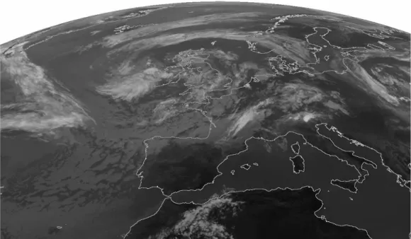 Figure 1.21: Clear satellite image of infra-red band over Europe. 