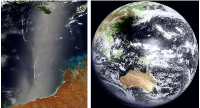 Figure 2.10: Examples of sun glint and solar eclipse detected by satellite. 