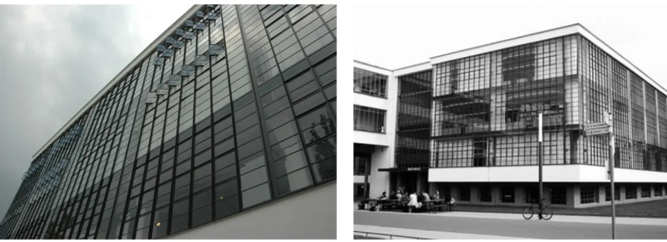 Fig. 2 a, b. Bauhaus in Dessau, after renovation.
