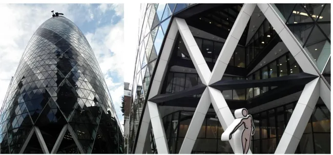 Fig. 3 a, b. Norman Fosters Architects, 30 St. Mary Axe Tower, London. 