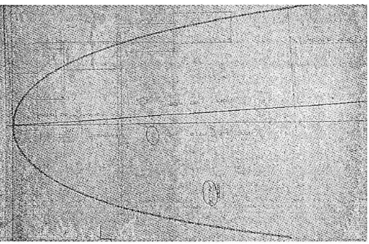 Figura 1.3: Disegno della catenaria utilizzata per gli archi del Ponte S.trinita a Firenze, dall'originale