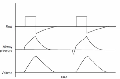 Figura 2.3: Modalità di controllo assistita A/C o SIPPV, a controllo di pressione ciclata a tempo [16].