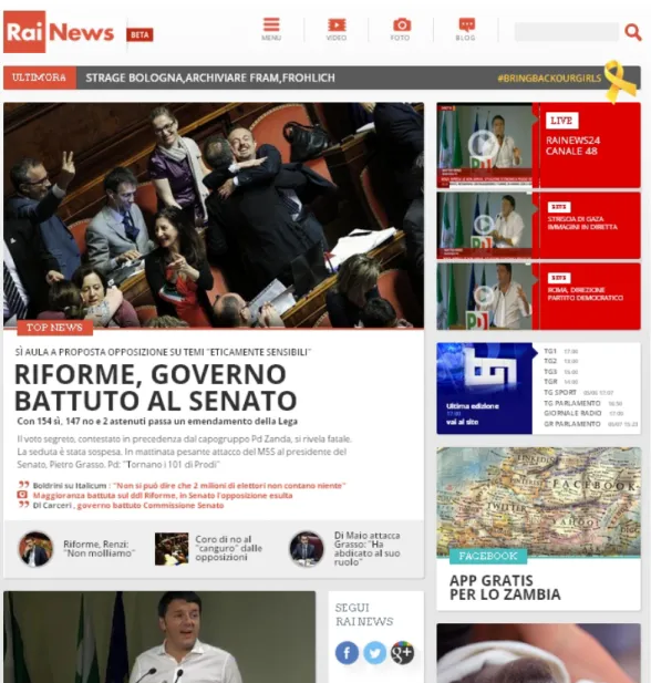 Fig. 6 – La home page di www.rainews.it