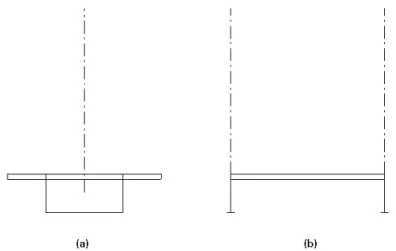 Figura 3-8 – Soluzioni: a) un piano di sospensione; b) due piani di sospensione 