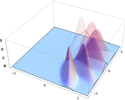 Figure 2.11: The time evolution in the phase space of the Wigner function for a squeezed state.